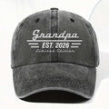 Personalized Washed Denim Cap Custom Year Gift for Grandpa Washed Denim Cap GradoCreations