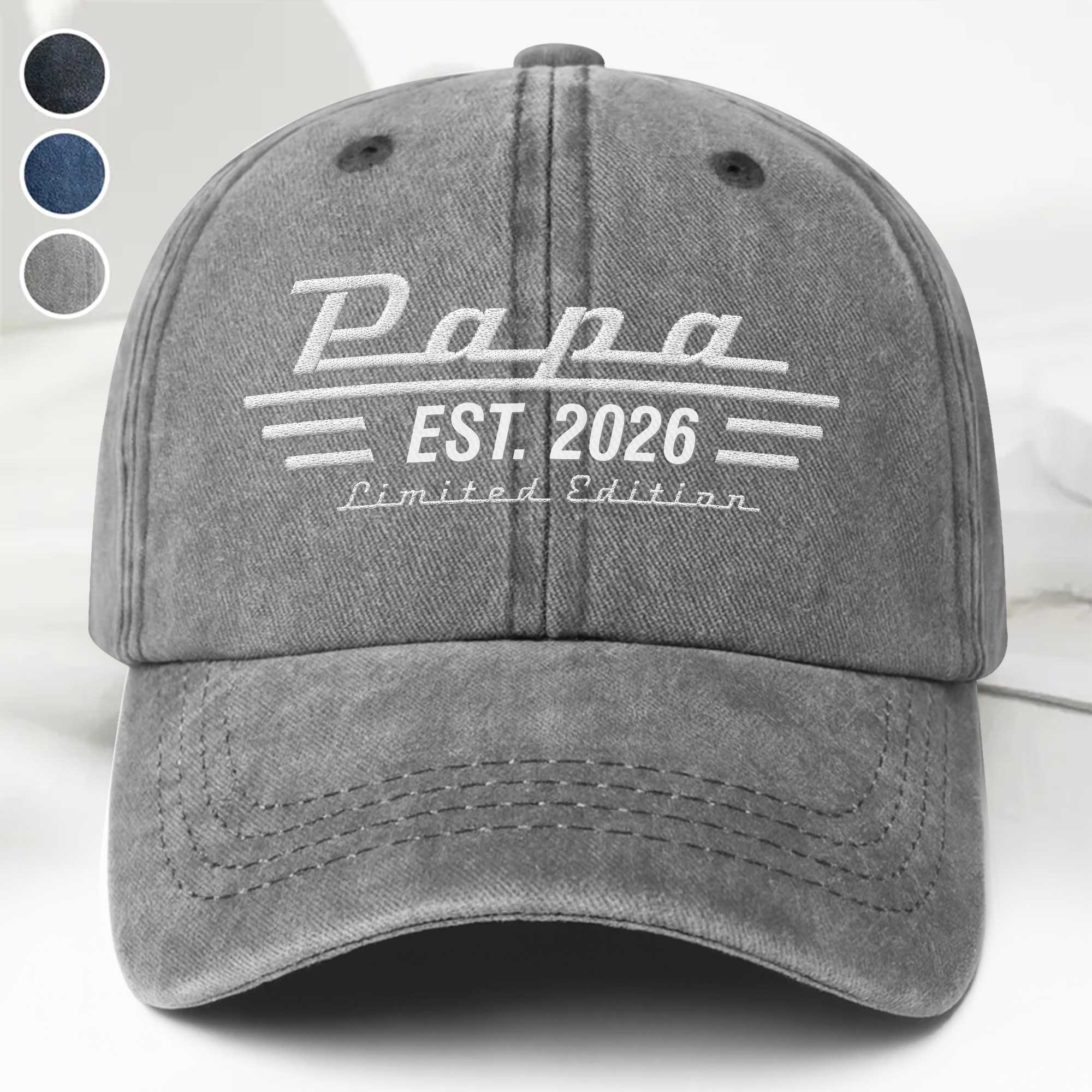 Personalized Washed Denim Cap Custom Year Gift for Grandpa Washed Denim Cap GradoCreations