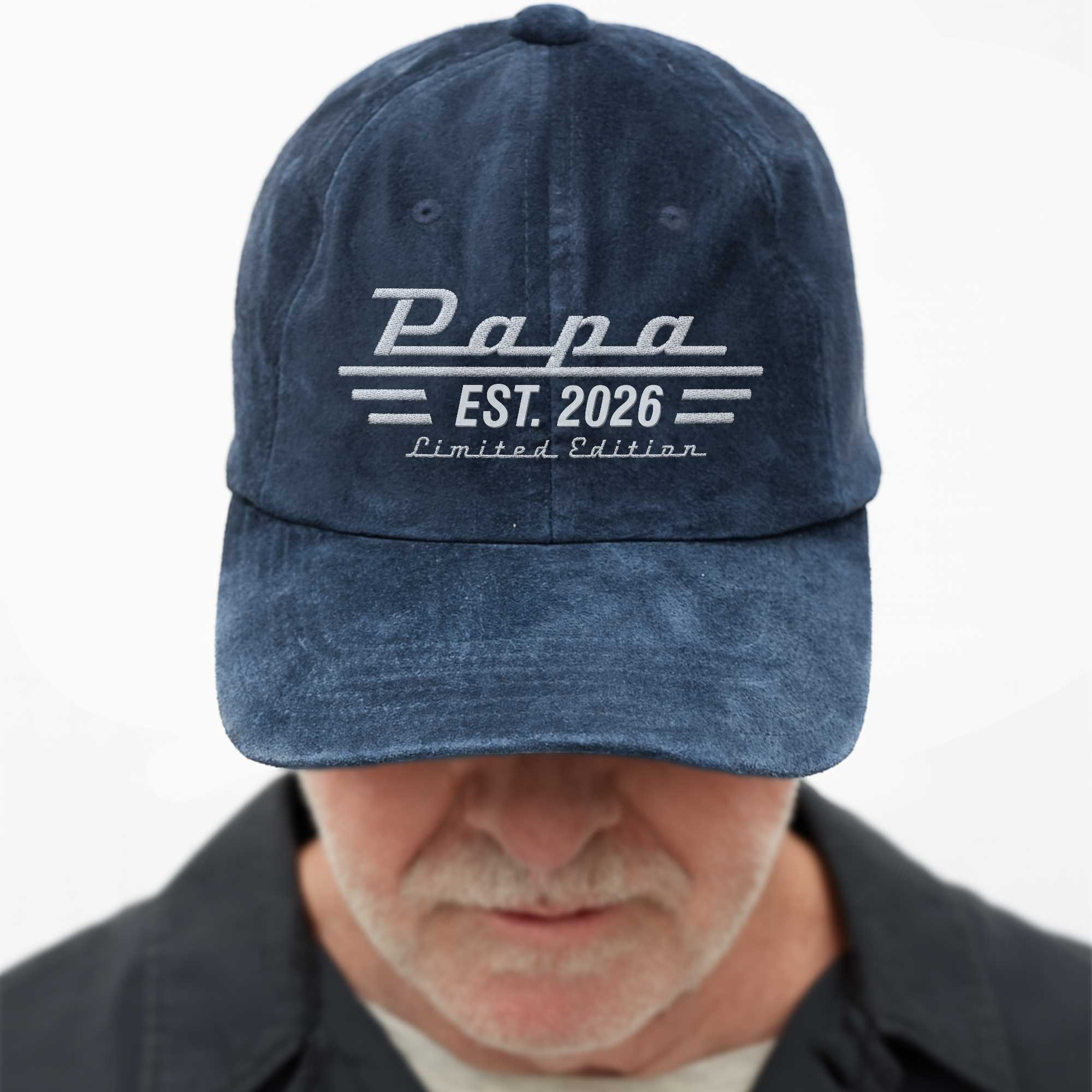 Personalized Washed Denim Cap Custom Year Gift for Grandpa Washed Denim Cap GradoCreations