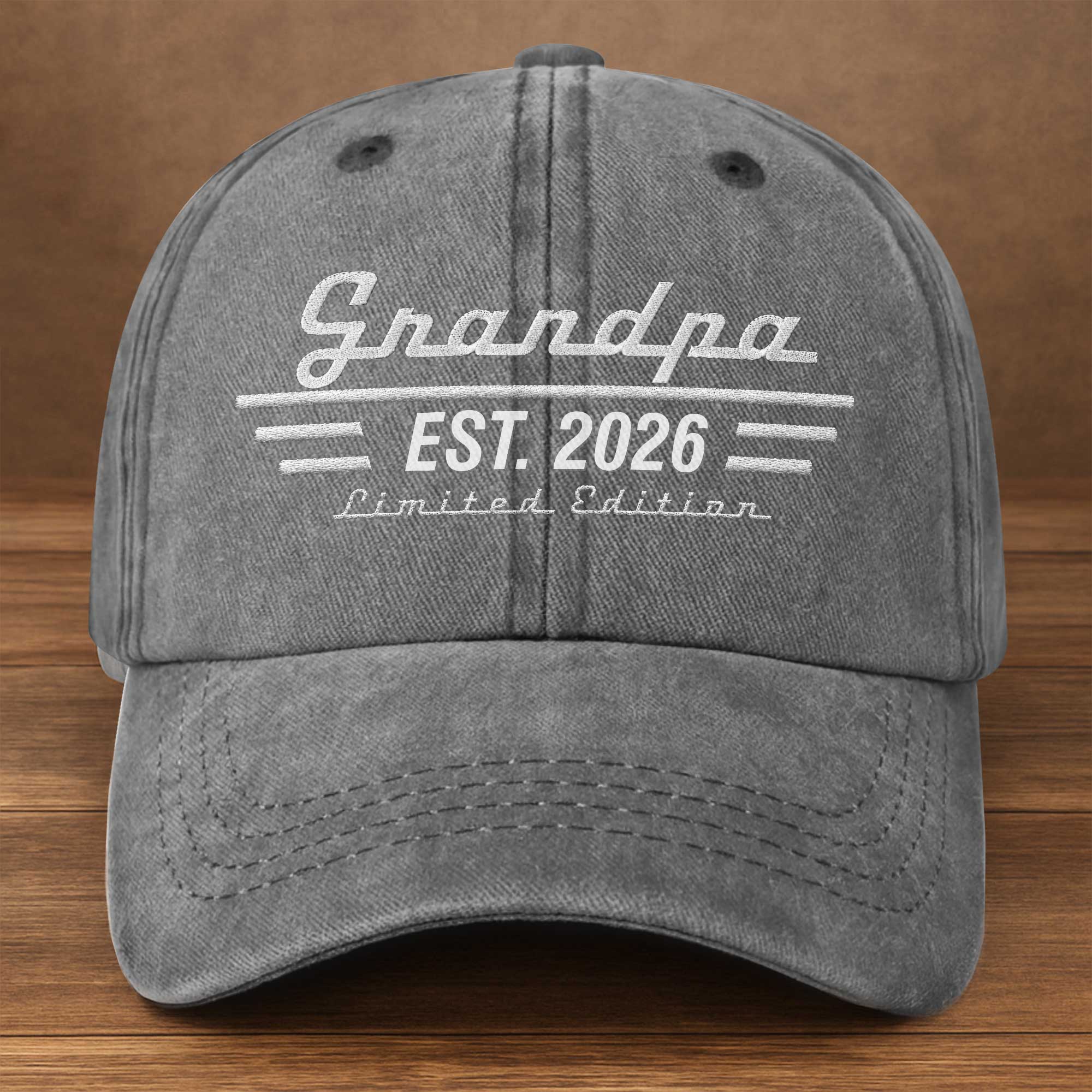 Personalized Washed Denim Cap Custom Year Gift for Grandpa Washed Denim Cap GradoCreations
