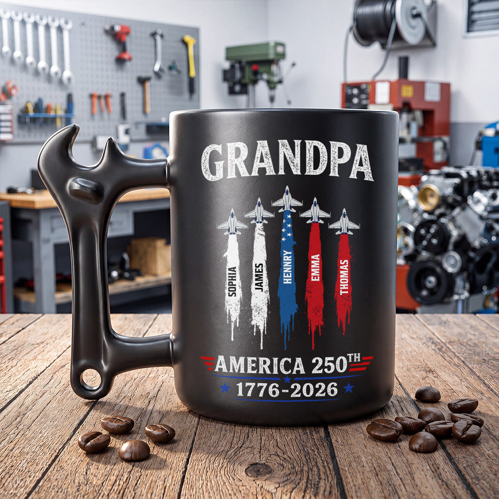 Personalized Wrench Handle Coffee Mug Custom Gift for Grandpa Wrench Handle Mug GradoCreations