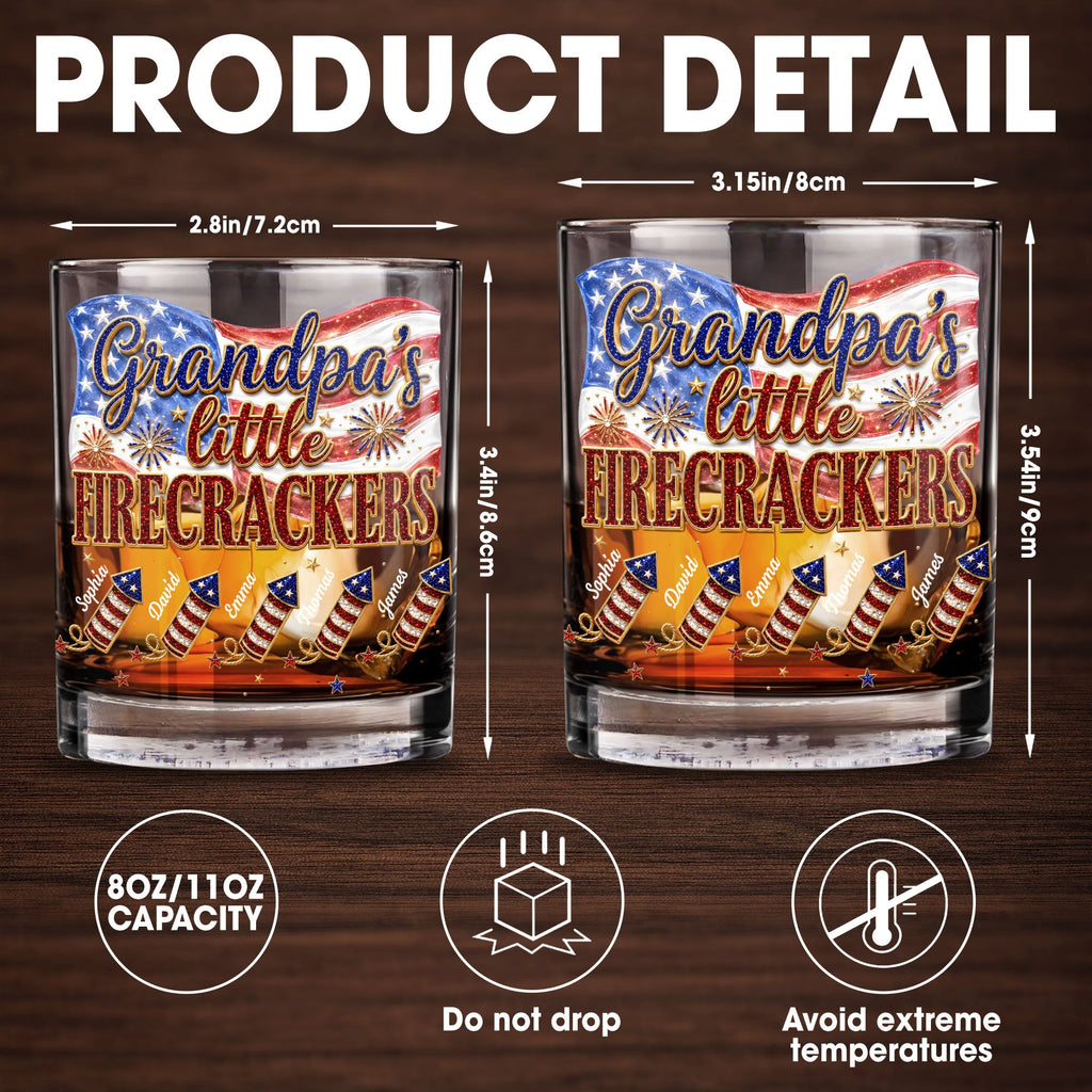Personalized Whiskey Glass Patriotic American Flag Gift for Grandpa Whiskey Glass GradoCreations
