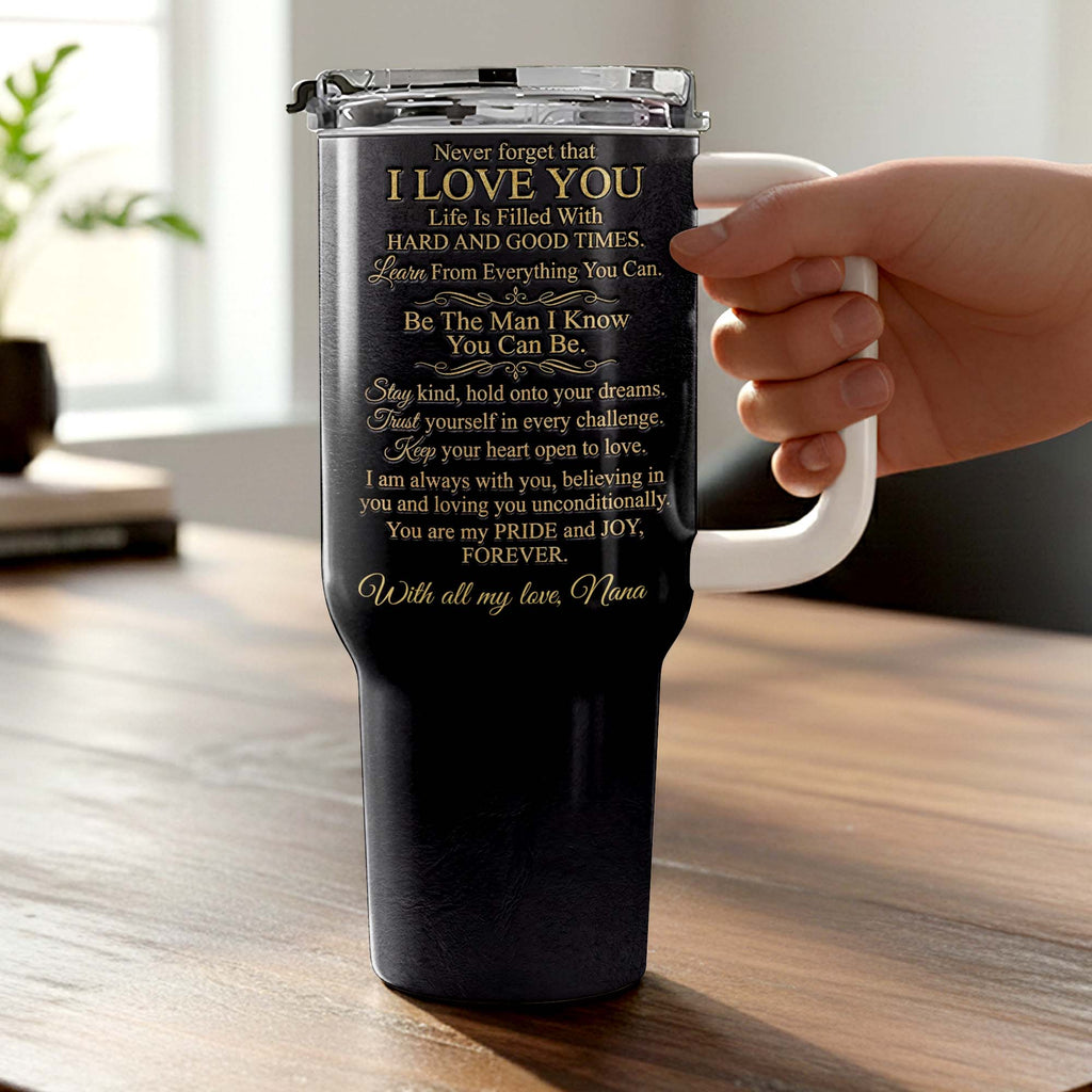 Personalized 40oz Insulated Tumbler Custom Name Gift for Grandson 40oz Tumbler GradoCreations