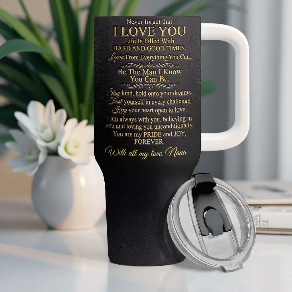 Personalized 40oz Insulated Tumbler Custom Name Gift for Grandson 40oz Tumbler GradoCreations