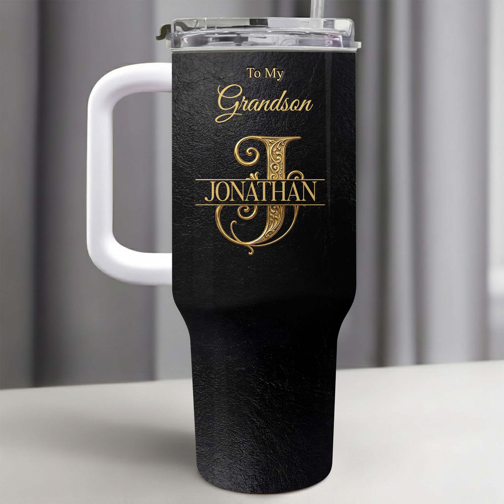 Personalized 40oz Insulated Tumbler Custom Name Gift for Grandson 40oz Tumbler GradoCreations