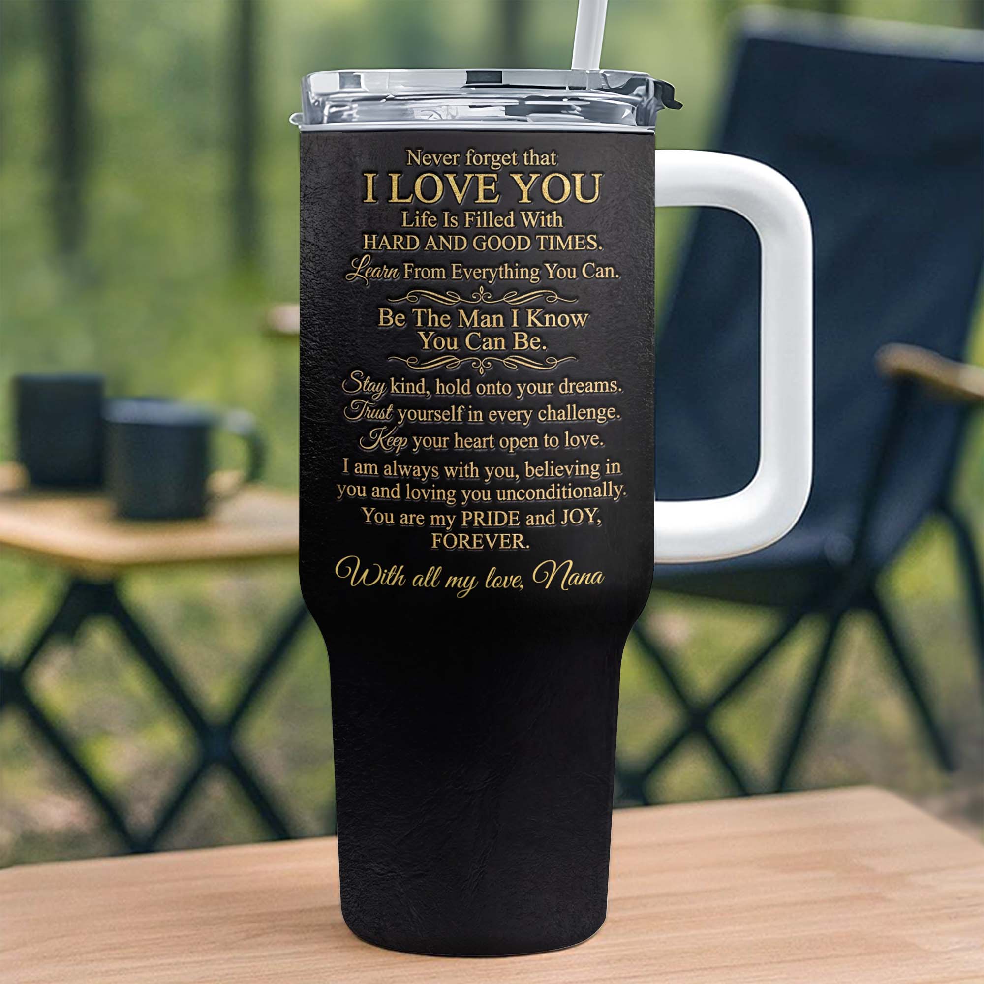 Personalized 40oz Insulated Tumbler Custom Name Gift for Grandson 40oz Tumbler GradoCreations