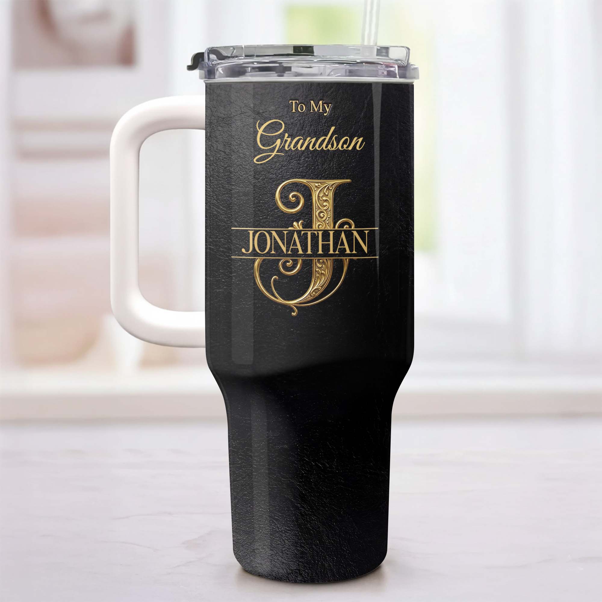 Personalized 40oz Insulated Tumbler Custom Name Gift for Grandson 40oz Tumbler GradoCreations