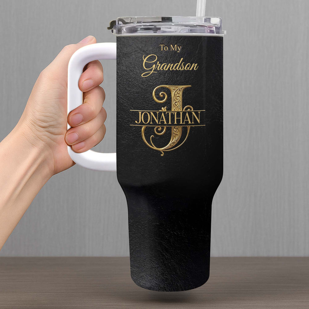 Personalized 40oz Insulated Tumbler Custom Name Gift for Grandson 40oz Tumbler GradoCreations
