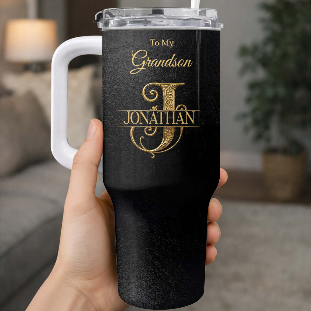 Personalized 40oz Insulated Tumbler Custom Name Gift for Grandson 40oz Tumbler GradoCreations