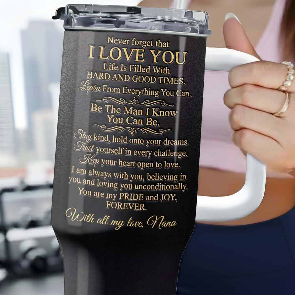 Personalized 40oz Insulated Tumbler Custom Name Gift for Grandson 40oz Tumbler GradoCreations