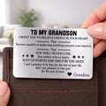 Personalized Aluminum Wallet Card Custom Message for Grandson Wallet Card GradoCreations