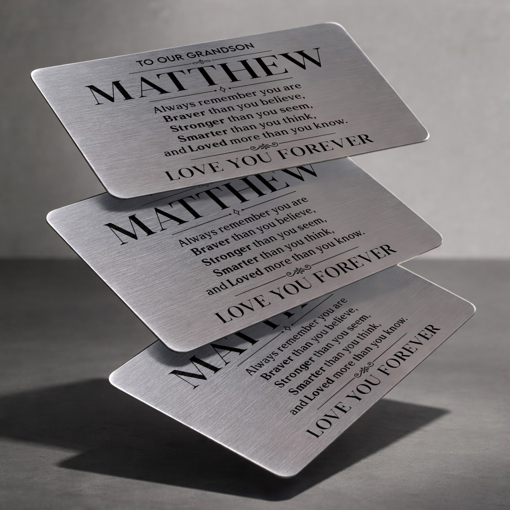 Personalized Aluminum Wallet Card Gift for Grandson Wallet Card GradoCreations