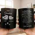 Personalized Black Mug with Fist Bump Design for Grandson Black Mug GradoCreations