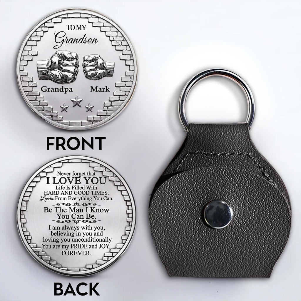 Personalized Custom Pocket Hug for Grandson with Message Pocket Hug GradoCreations