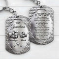 Personalized Stainless Steel Keychain for Grandson Gift Idea Stainless Steel Keychain GradoCreations