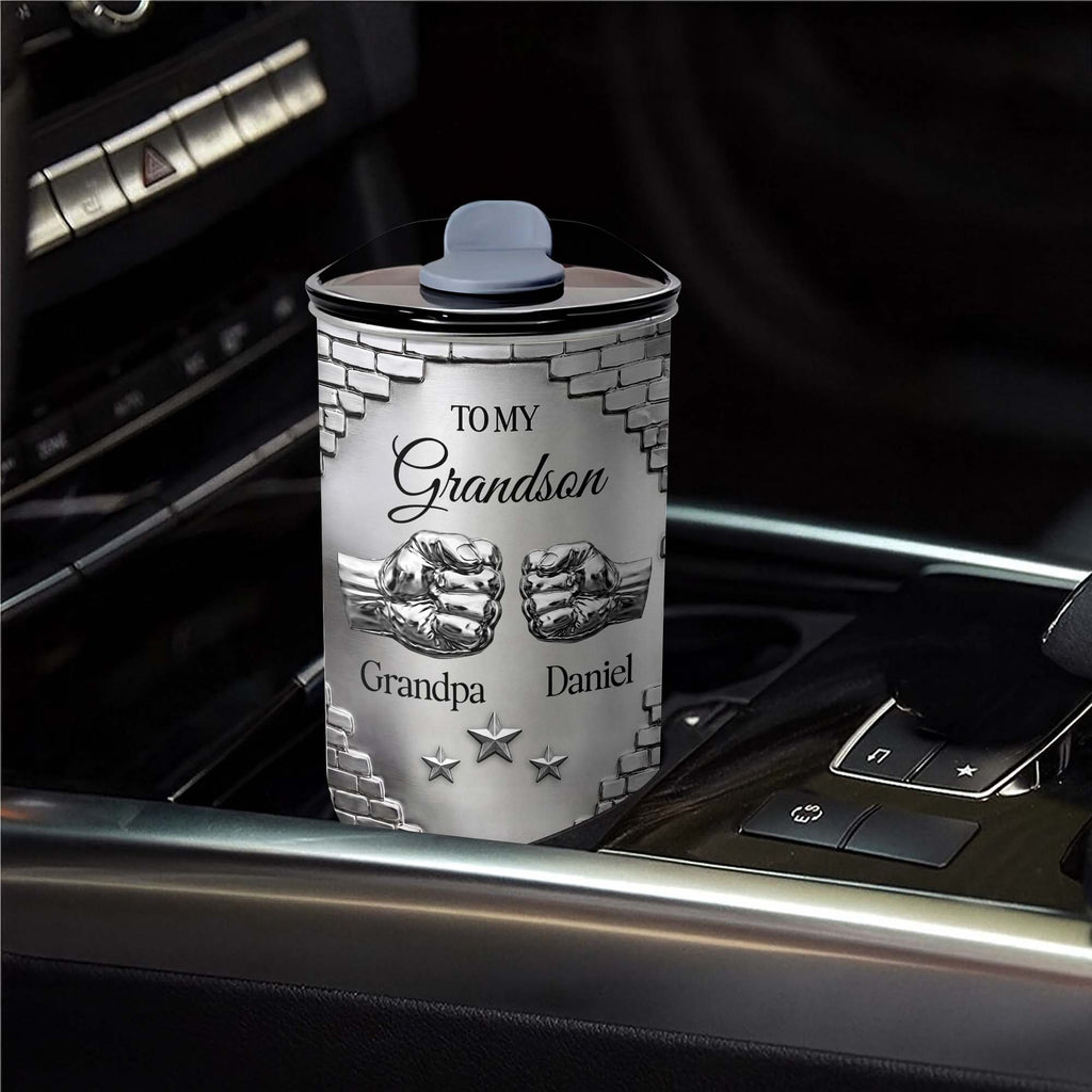 Personalized 10oz Tumbler Gift for Grandson Fist Bump Brick Wall 10oz tumbler GradoCreations