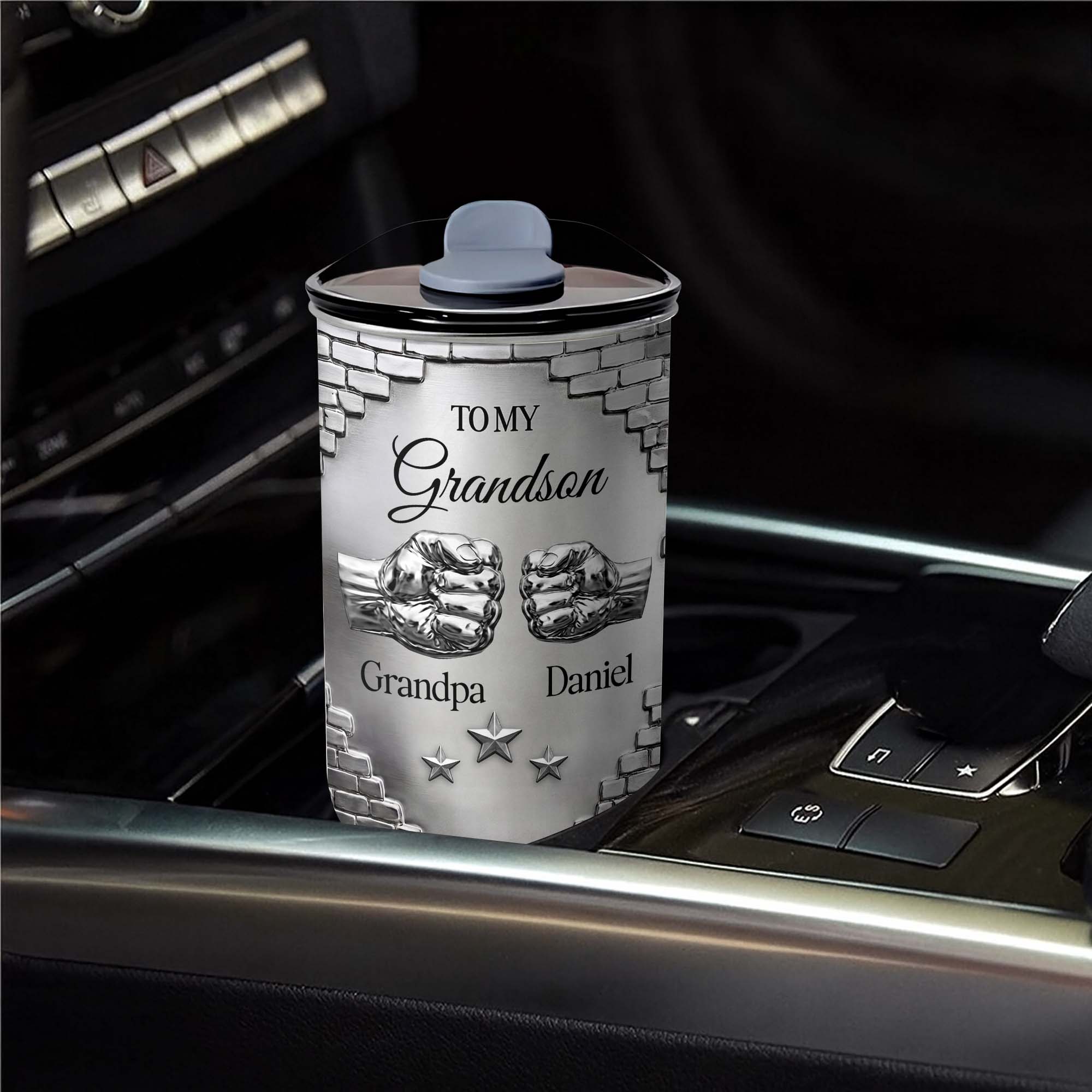 Personalized 10oz Tumbler Gift for Grandson Fist Bump Brick Wall 10oz tumbler GradoCreations
