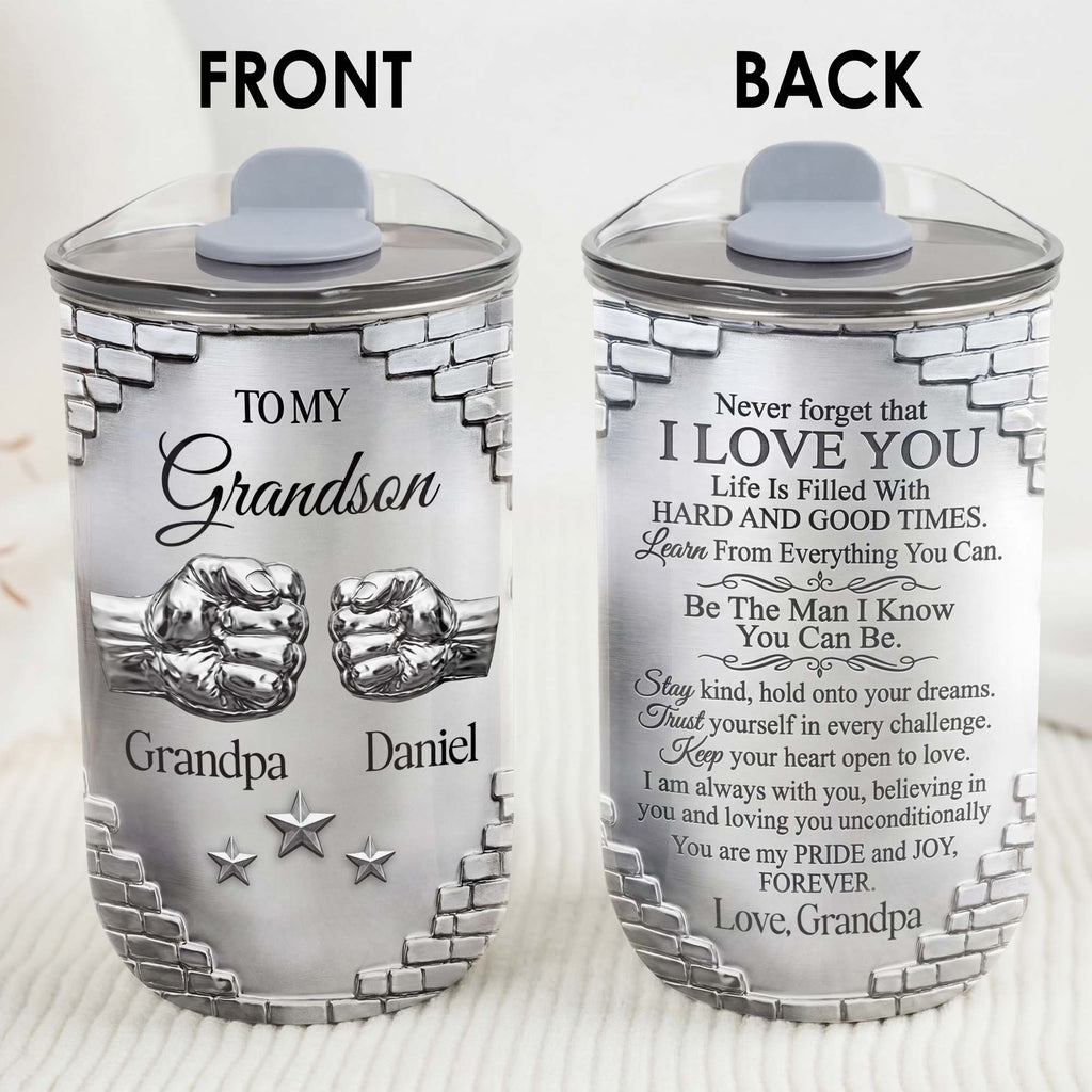 Personalized 10oz Tumbler Gift for Grandson Fist Bump Brick Wall 10oz tumbler GradoCreations