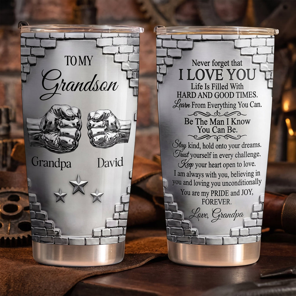 Personalized 20oz Stainless Steel Tumbler for Grandson Gift 20oz Tumbler GradoCreations