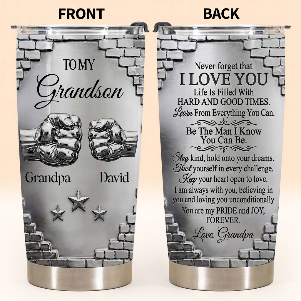 Personalized 20oz Stainless Steel Tumbler for Grandson Gift 20oz Tumbler GradoCreations