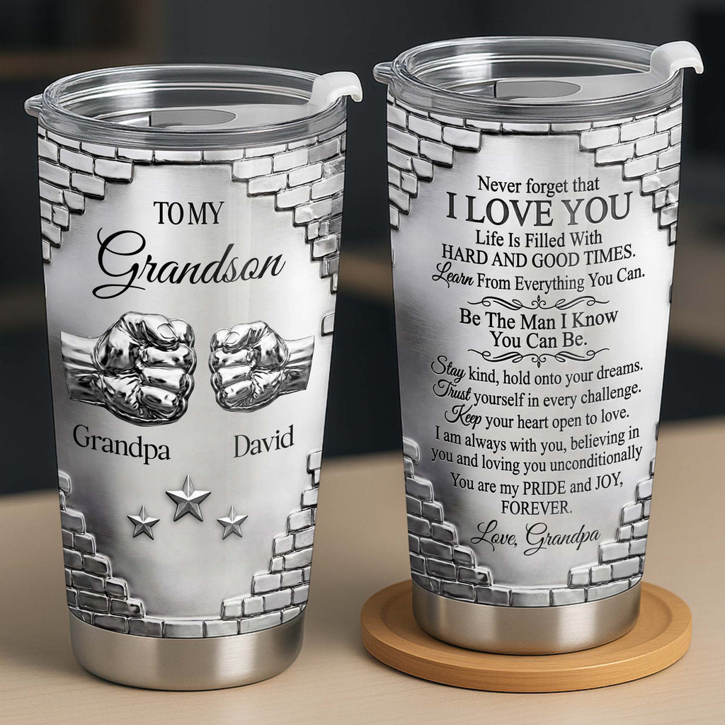 Personalized 20oz Stainless Steel Tumbler for Grandson Gift 20oz Tumbler GradoCreations