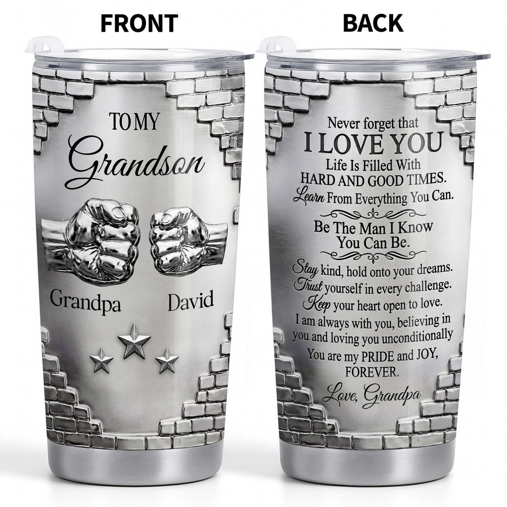 Personalized 20oz Stainless Steel Tumbler for Grandson Gift 20oz Tumbler GradoCreations
