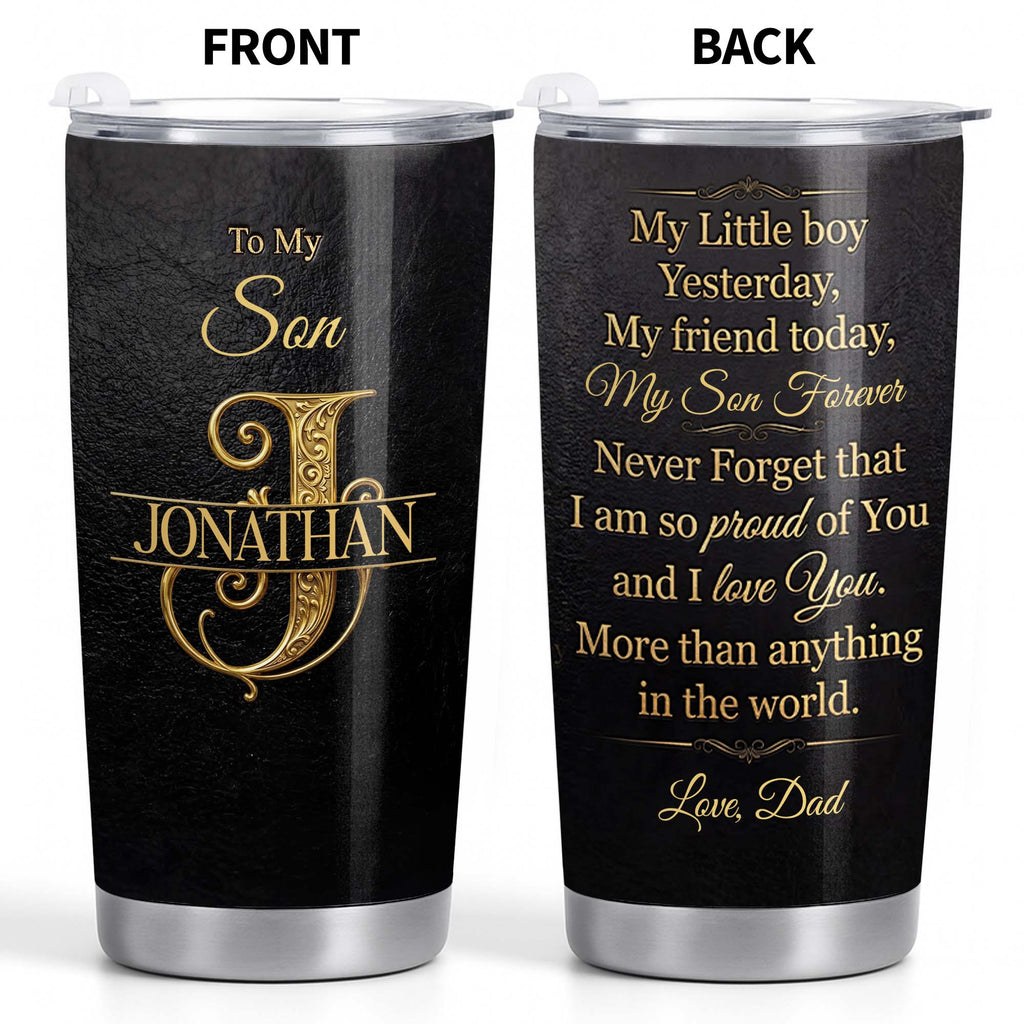 Personalized Stainless Steel Tumbler Custom Name Gift for Son Tumbler GradoCreations