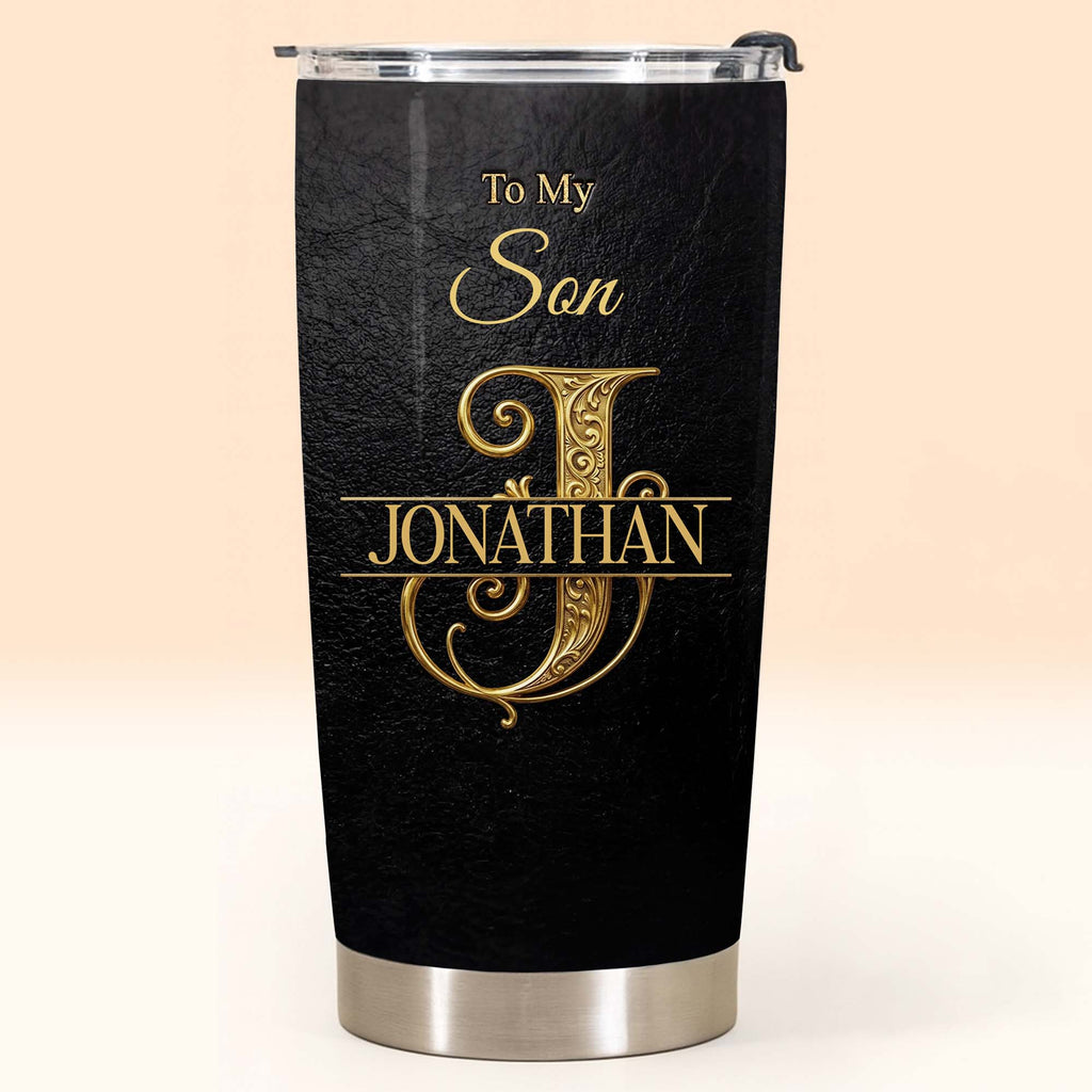 Personalized Stainless Steel Tumbler Custom Name Gift for Son Tumbler GradoCreations