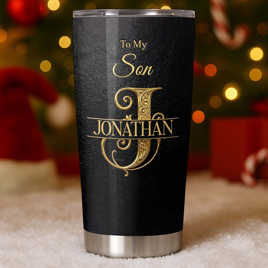 Personalized Stainless Steel Tumbler Custom Name Gift for Son Tumbler GradoCreations