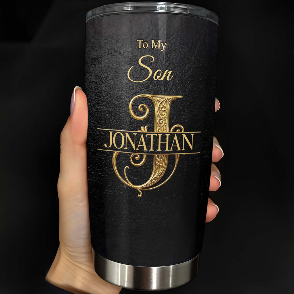 Personalized Stainless Steel Tumbler Custom Name Gift for Son Tumbler GradoCreations