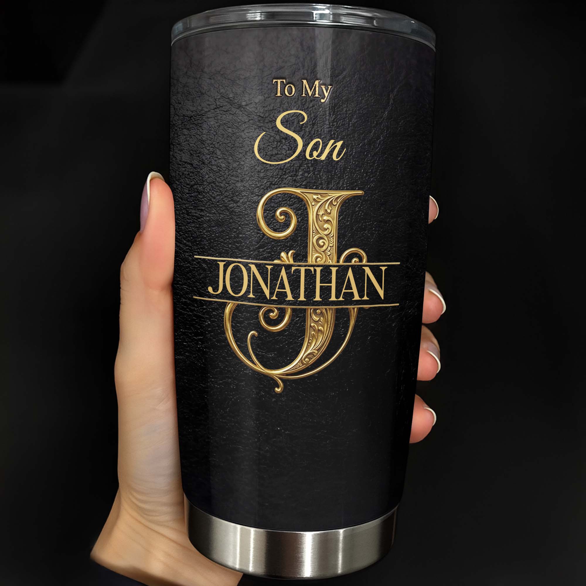 Personalized Stainless Steel Tumbler Custom Name Gift for Son Tumbler GradoCreations
