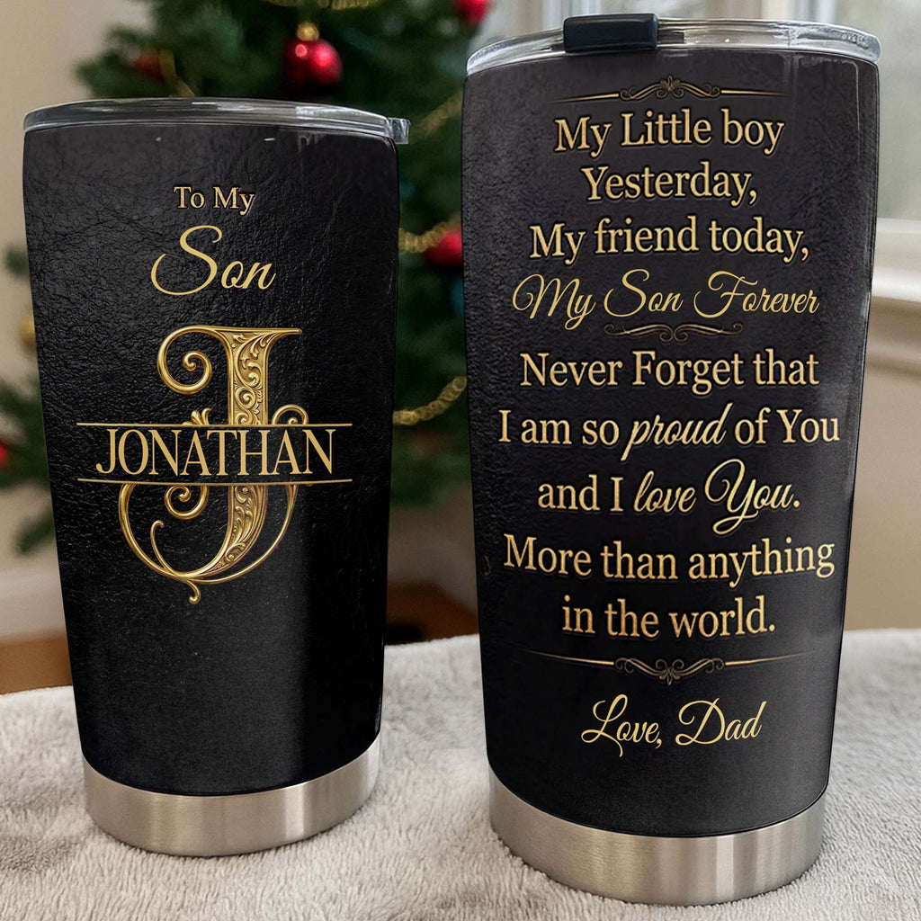 Personalized Stainless Steel Tumbler Custom Name Gift for Son Tumbler GradoCreations