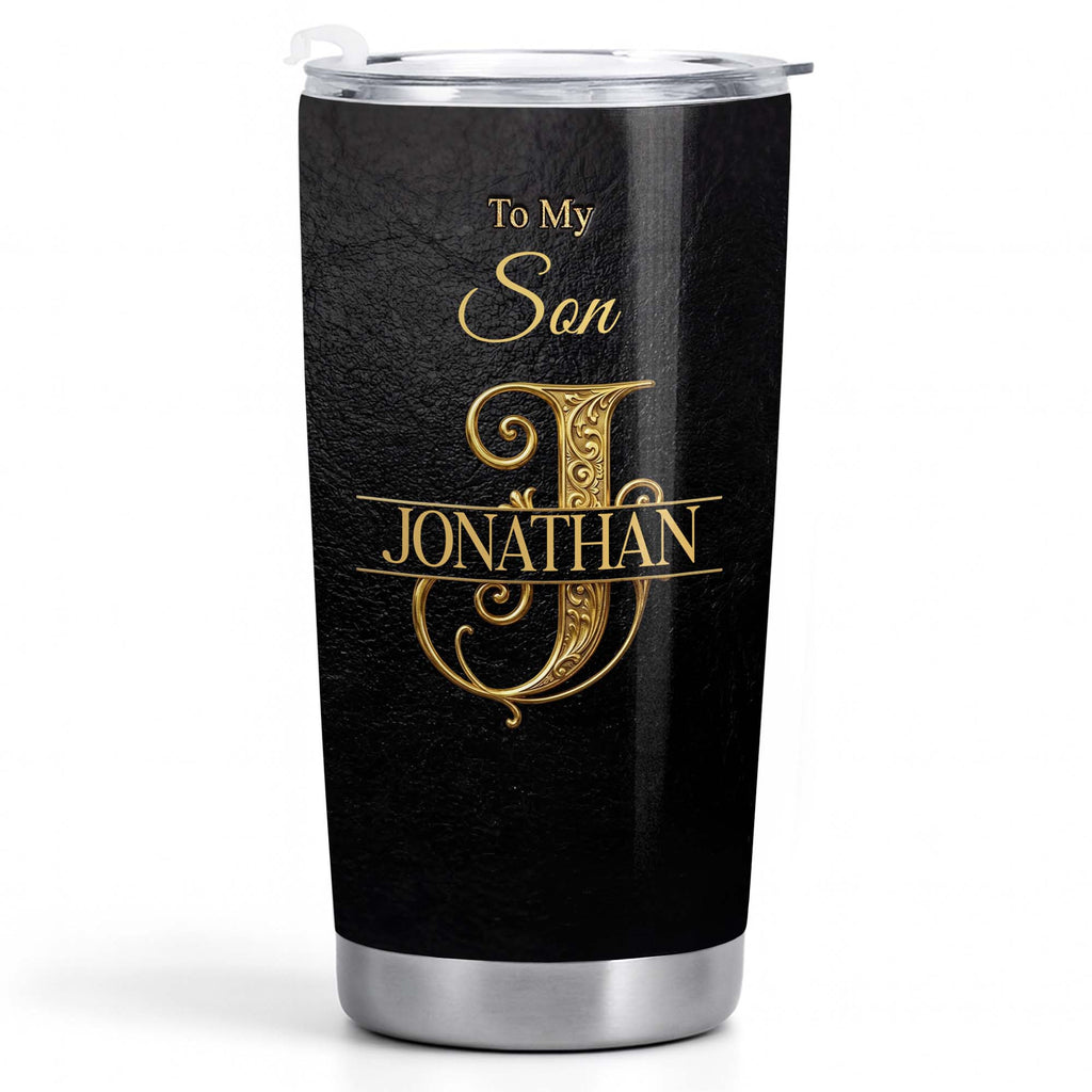 Personalized Stainless Steel Tumbler Custom Name Gift for Son Tumbler GradoCreations