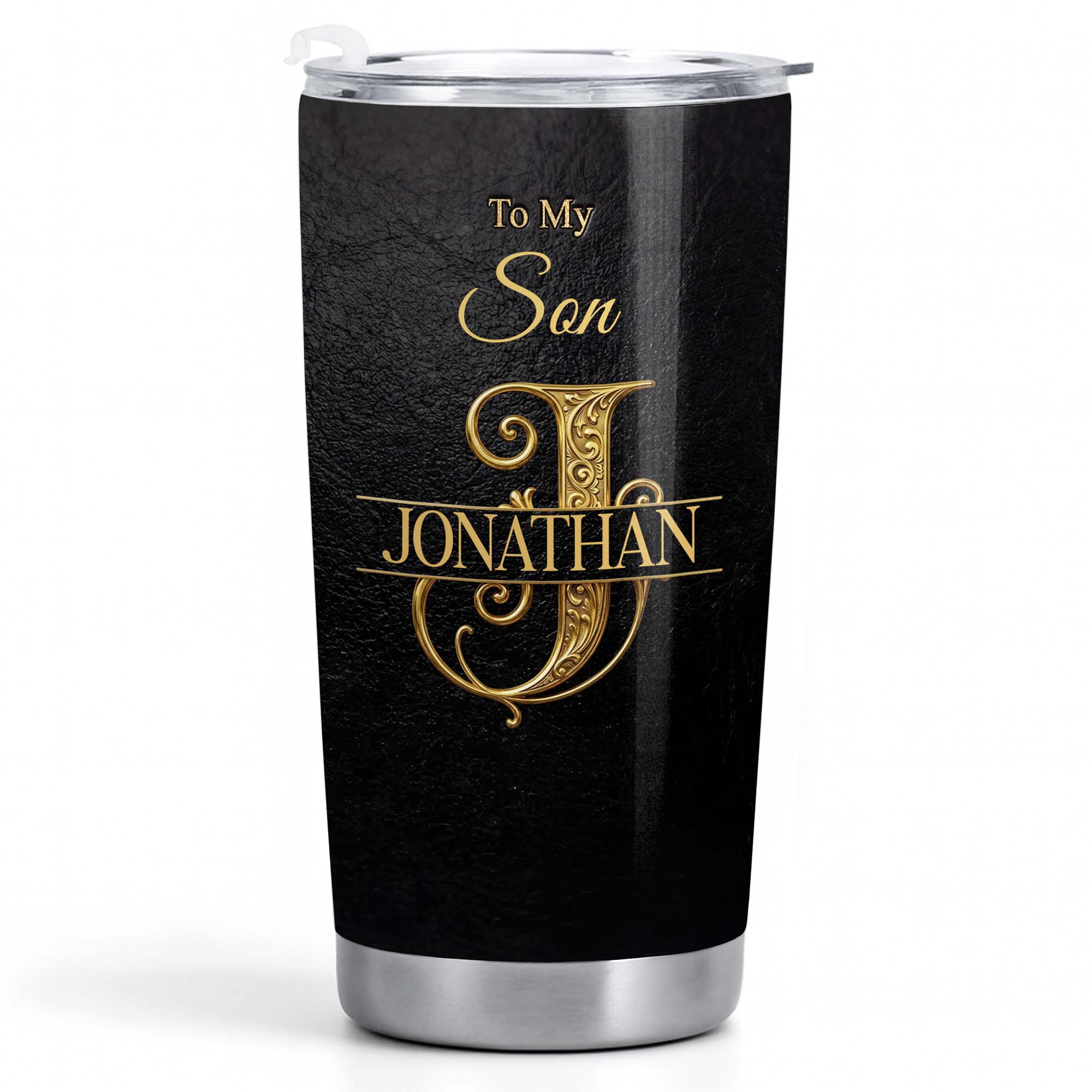 Personalized Stainless Steel Tumbler Custom Name Gift for Son Tumbler GradoCreations