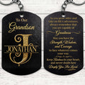 Personalized Stainless Steel Keychain for Grandson with Initial Monogram Stainless Steel Keychain GradoCreations