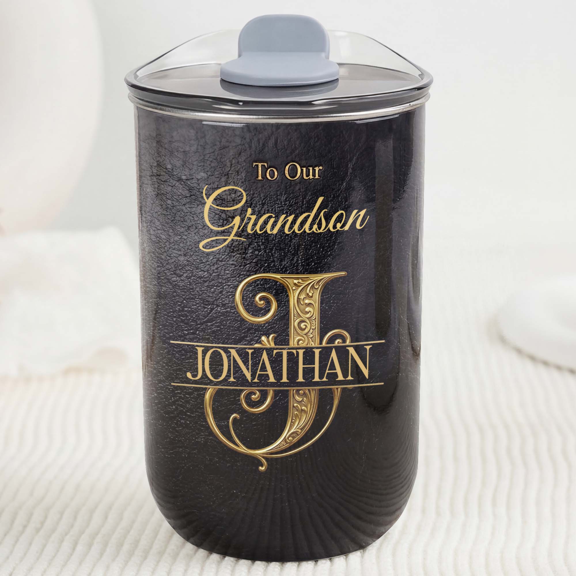 Personalized Monogram Initial 10oz Tumbler for Grandson 10oz tumbler GradoCreations