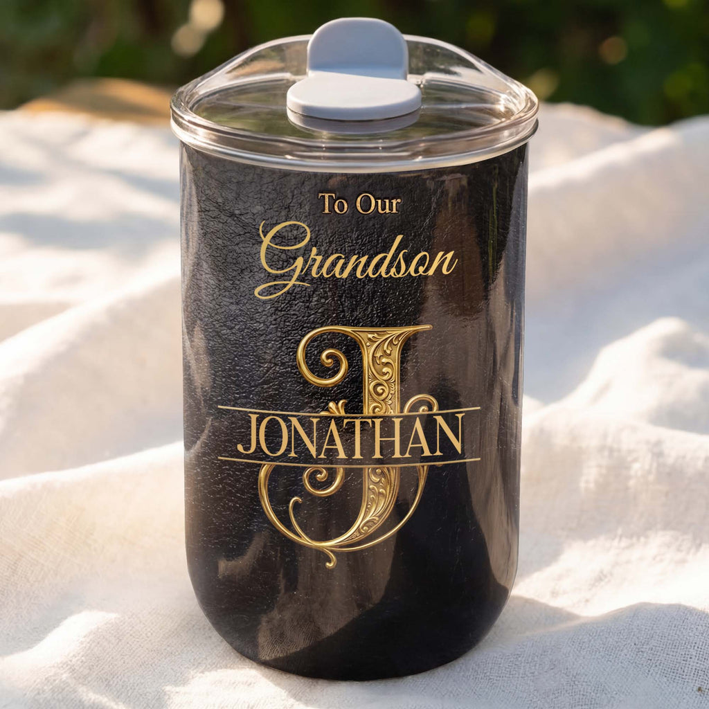 Personalized Monogram Initial 10oz Tumbler for Grandson 10oz tumbler GradoCreations