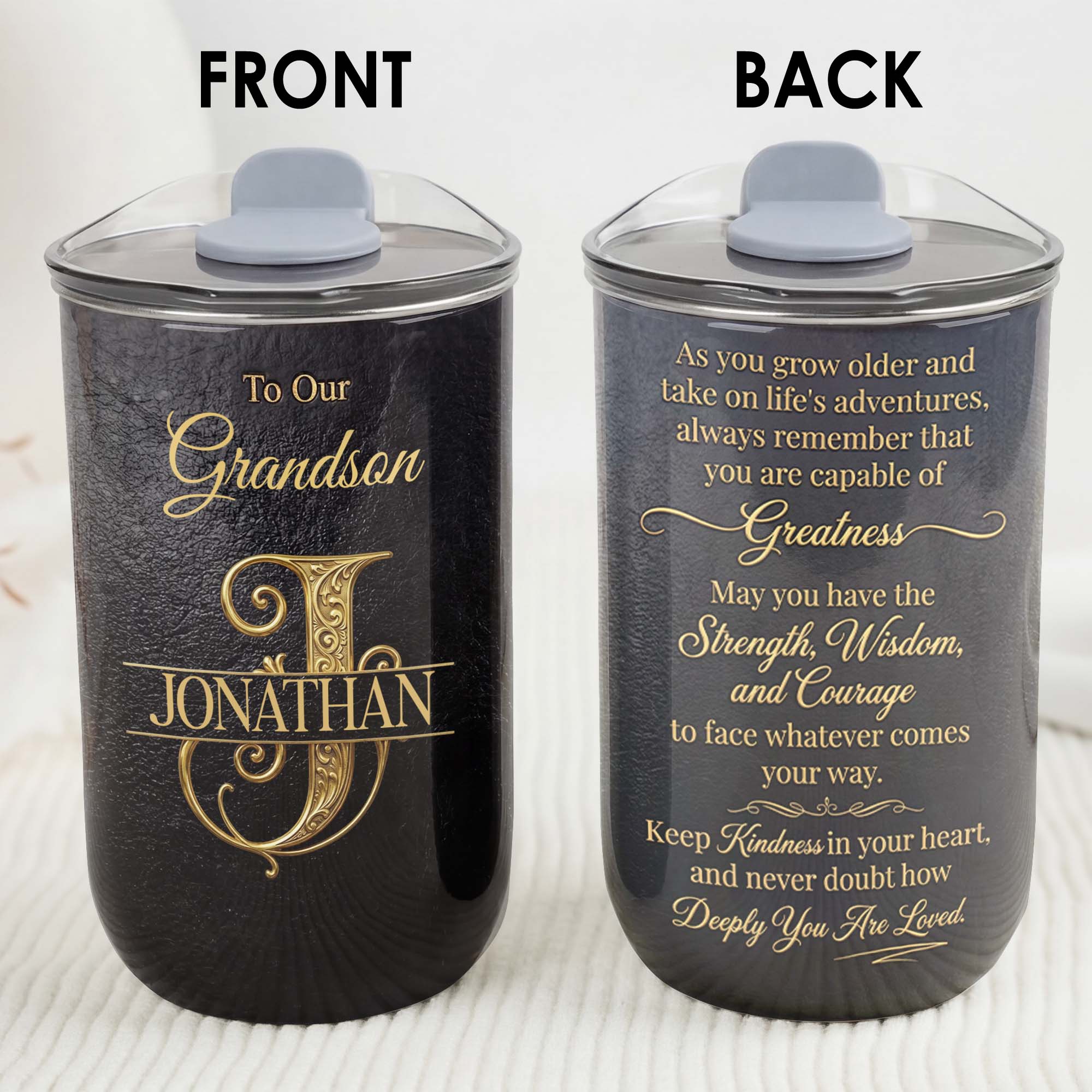 Personalized Monogram Initial 10oz Tumbler for Grandson 10oz tumbler GradoCreations