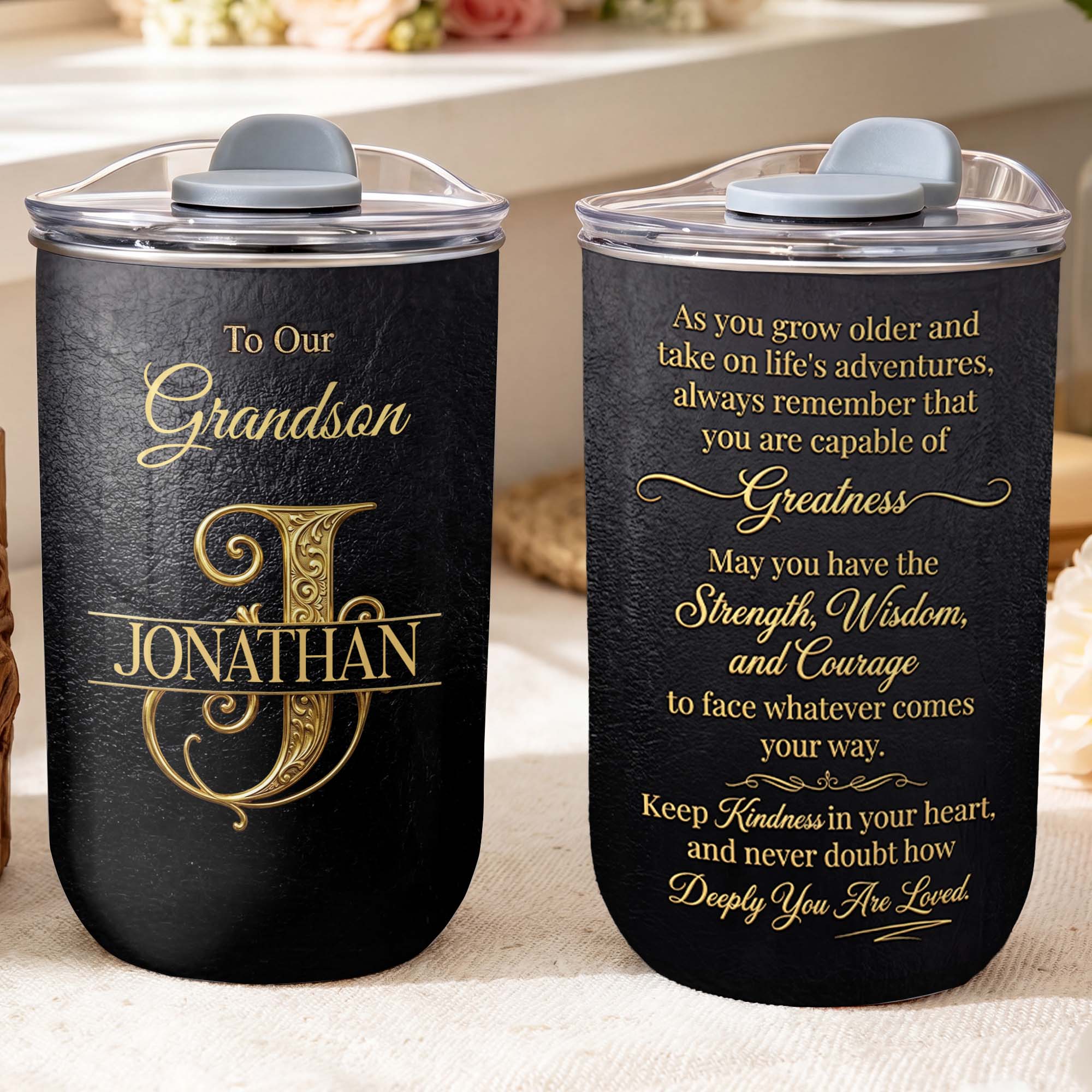 Personalized Monogram Initial 10oz Tumbler for Grandson 10oz tumbler GradoCreations
