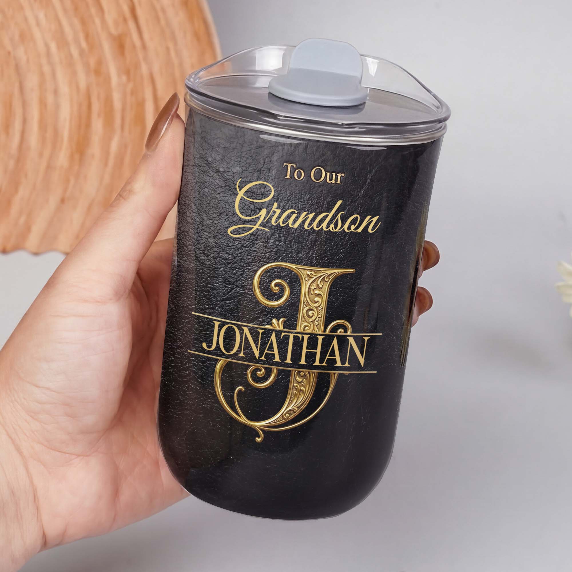 Personalized Monogram Initial 10oz Tumbler for Grandson 10oz tumbler GradoCreations