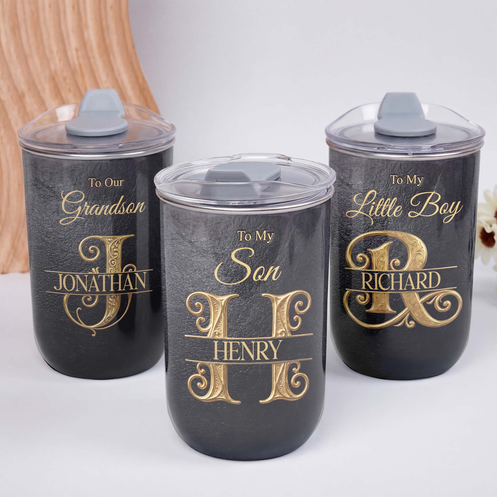 Personalized Monogram Initial 10oz Tumbler for Grandson 10oz tumbler GradoCreations