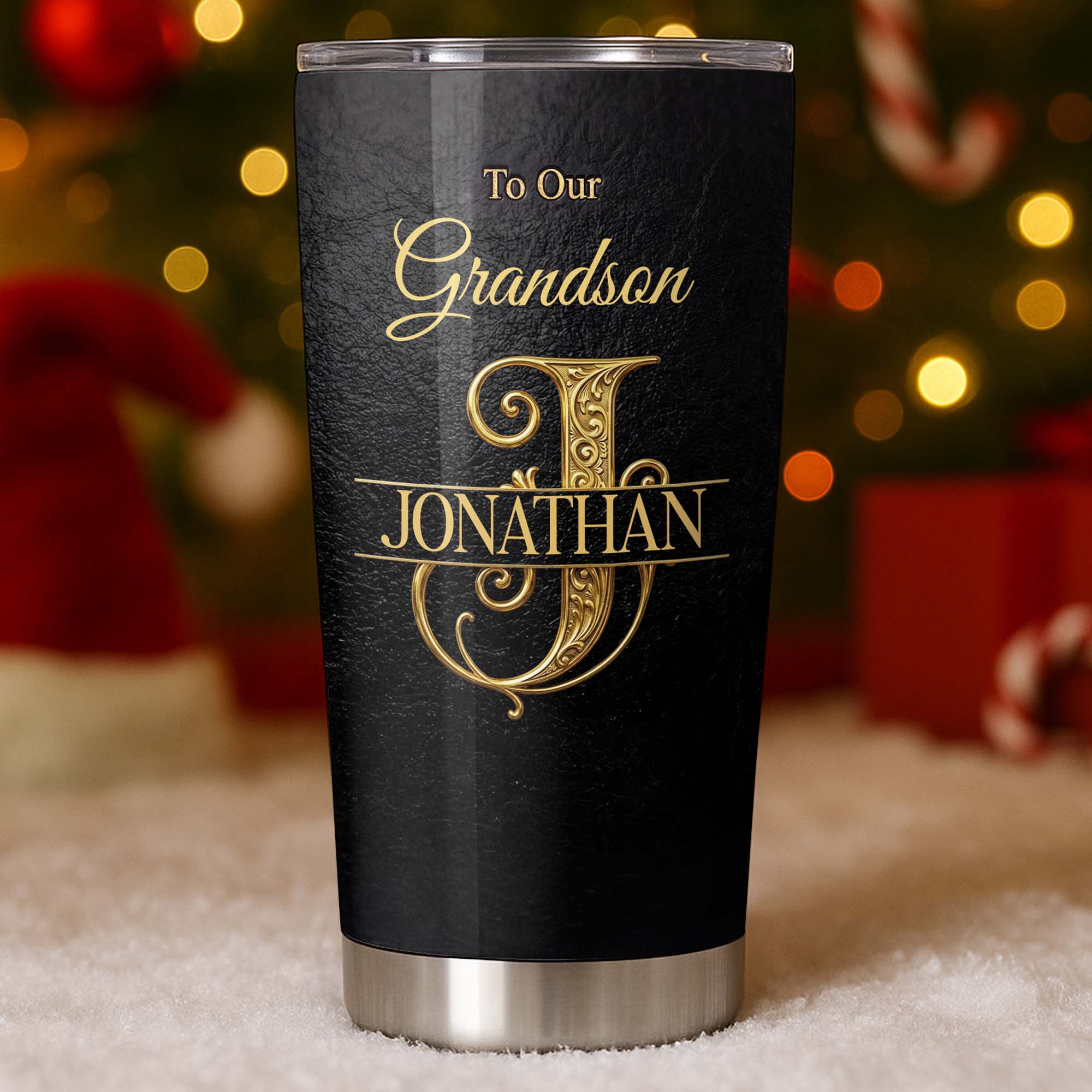 Personalized Stainless Steel Tumbler Custom Name Gift for Grandson Tumbler GradoCreations
