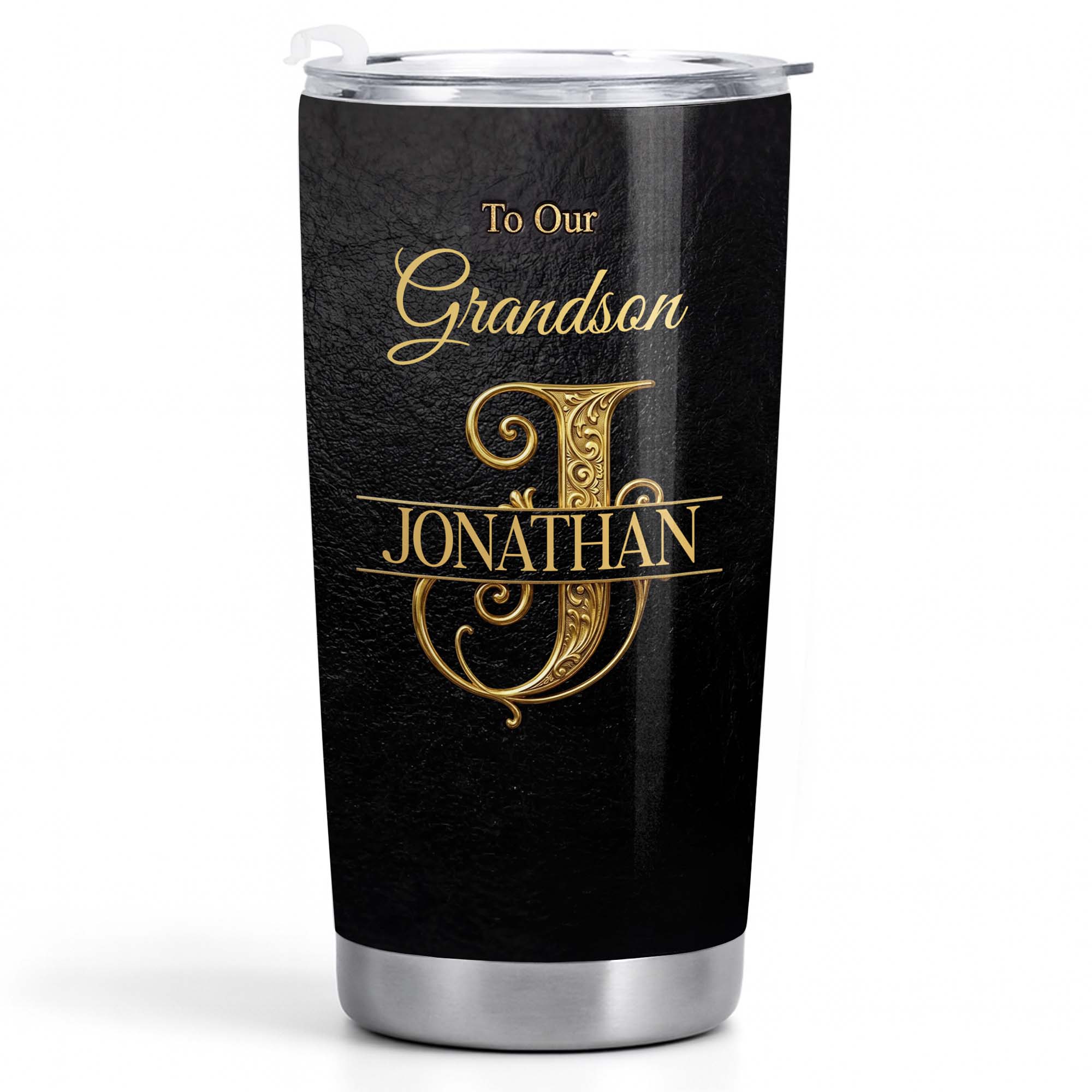 Personalized Stainless Steel Tumbler Custom Name Gift for Grandson Tumbler GradoCreations