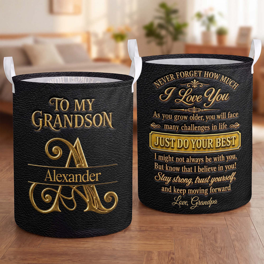 Personalized Storage Basket Custom Name Gift for Grandson