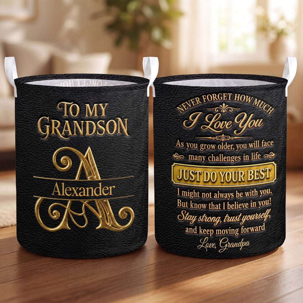 Personalized Storage Basket Custom Name Gift for Grandson