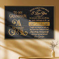 Personalized 3D Golden Initial Poster Gift for Grandson