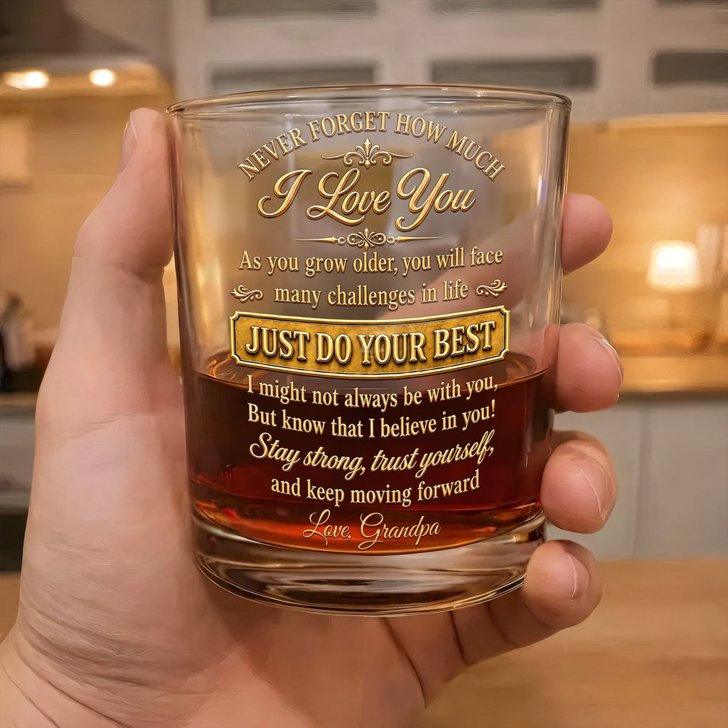 Personalized Whiskey Glass Custom Name Gift for Grandson