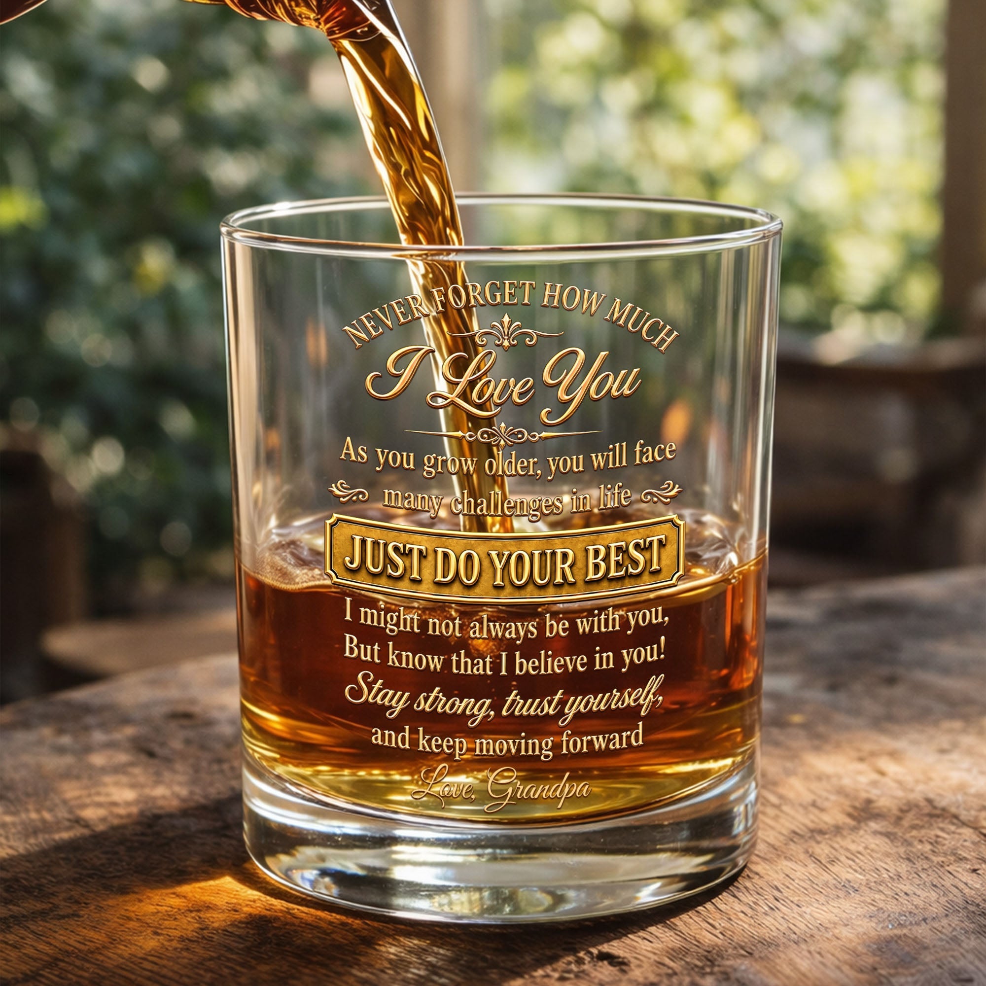 Personalized Whiskey Glass Custom Name Gift for Grandson