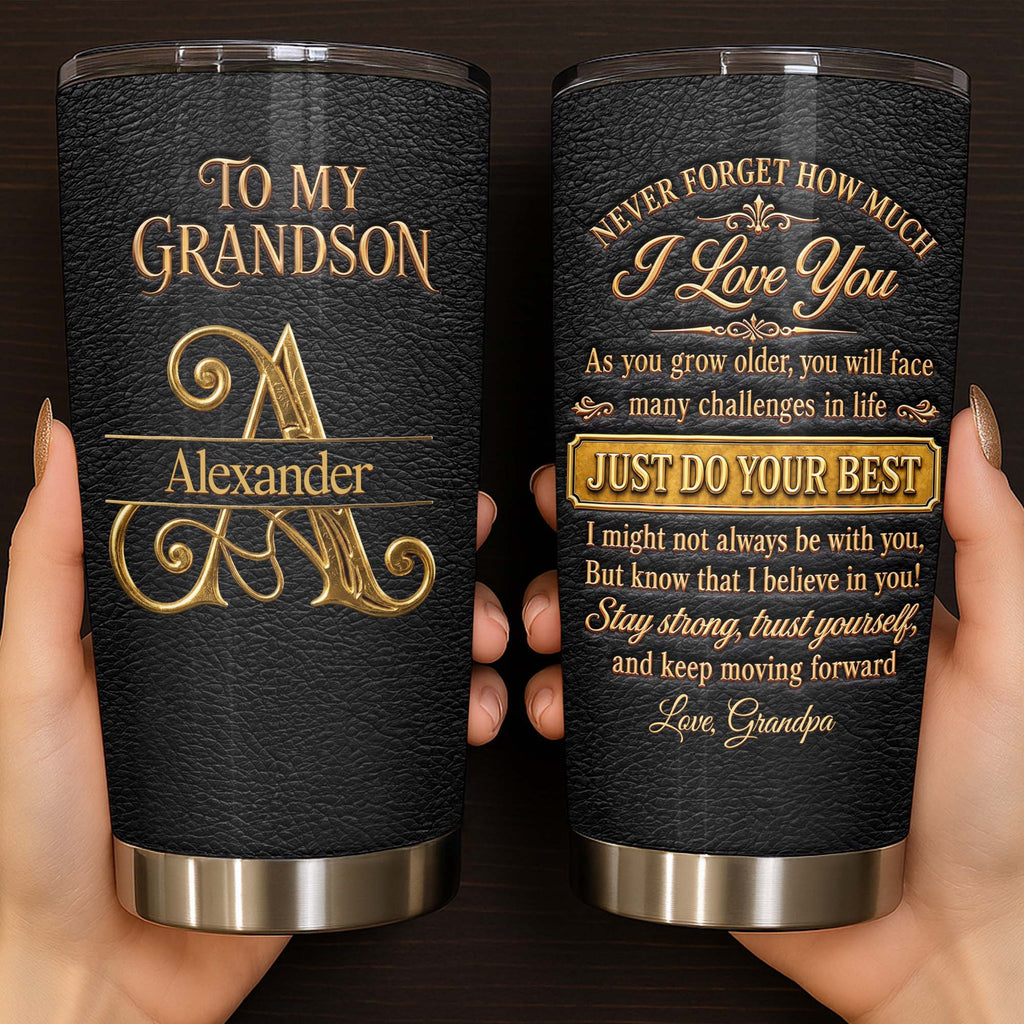 Personalized 20oz Stainless Steel Tumbler for Grandson Gift