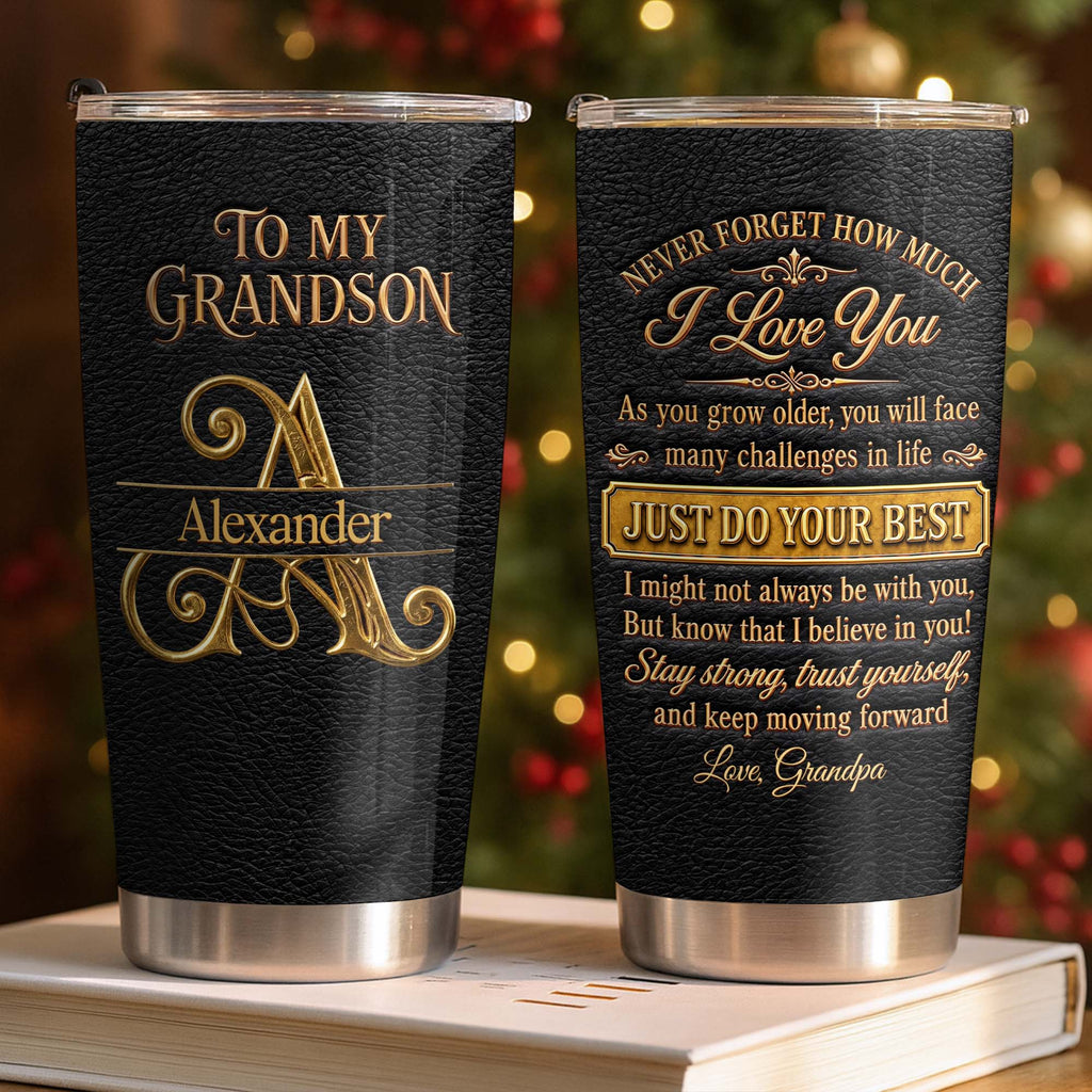 Personalized 20oz Stainless Steel Tumbler for Grandson Gift